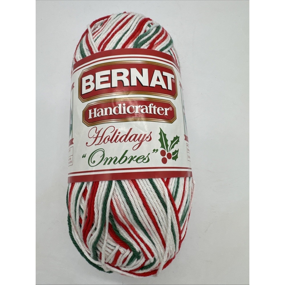 Bernat Handicrafter Holidays Mistletoe Ombre Yarn, 12 Ounce Skein Medium Weight